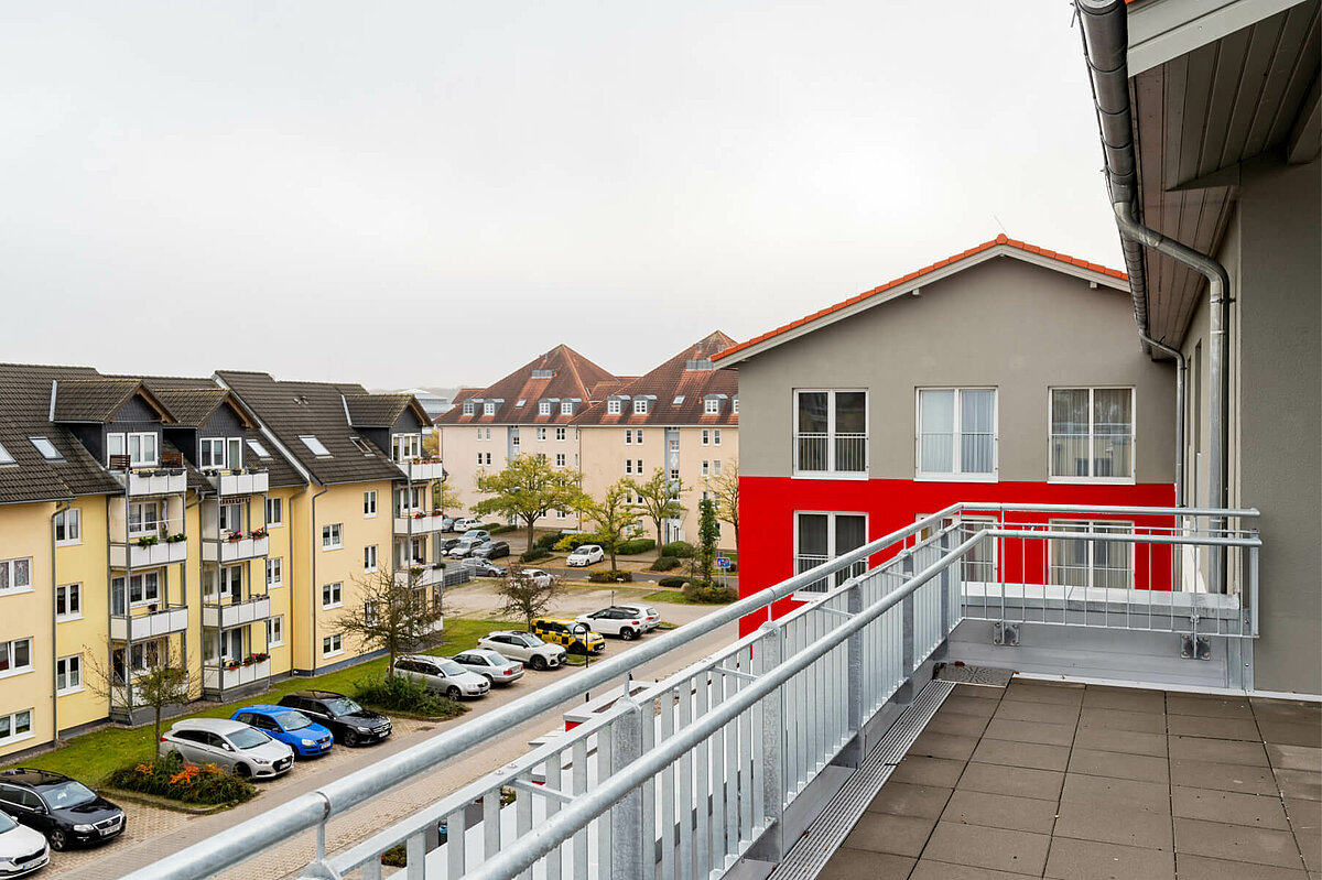 Aussicht vom Balkon des Seniorenheims "Am Nemerower Holz" in Neubrandenburg