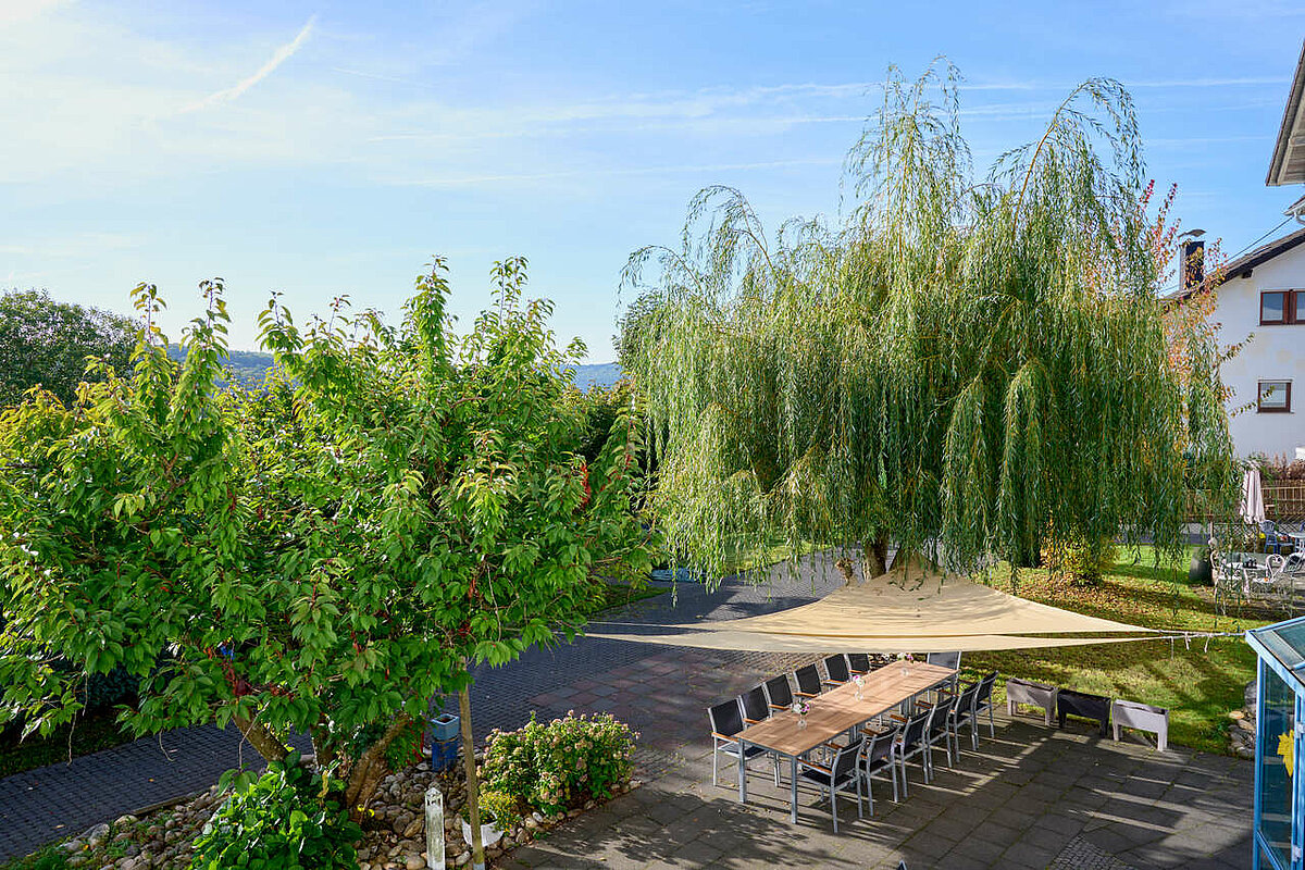 Terrasse der Senioren-residenz "Am Kurpark" aus der Vogelperspektive