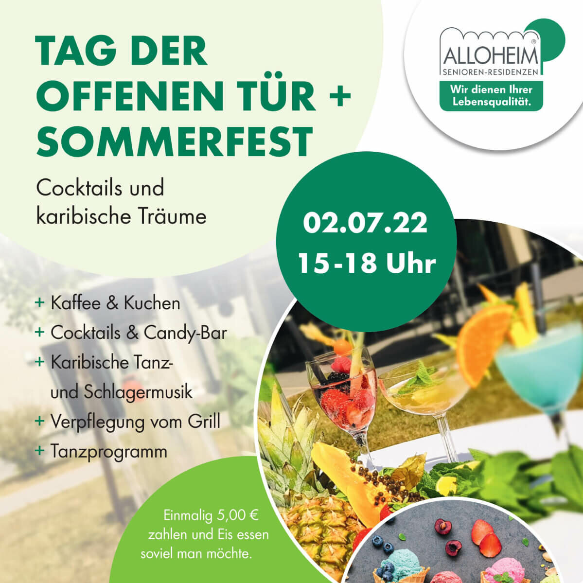 Einladung zum Tag der offenen Tür und Sommerfest des Seniorenheims in Herzberg am 2.7.2022