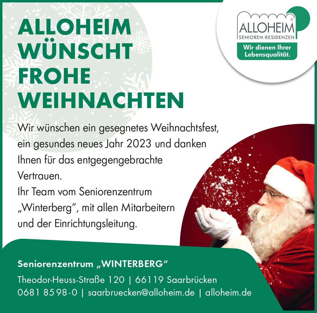 Weihnachtsgruß des Seniorenzentrum "Winterberg" in Saarbrücken