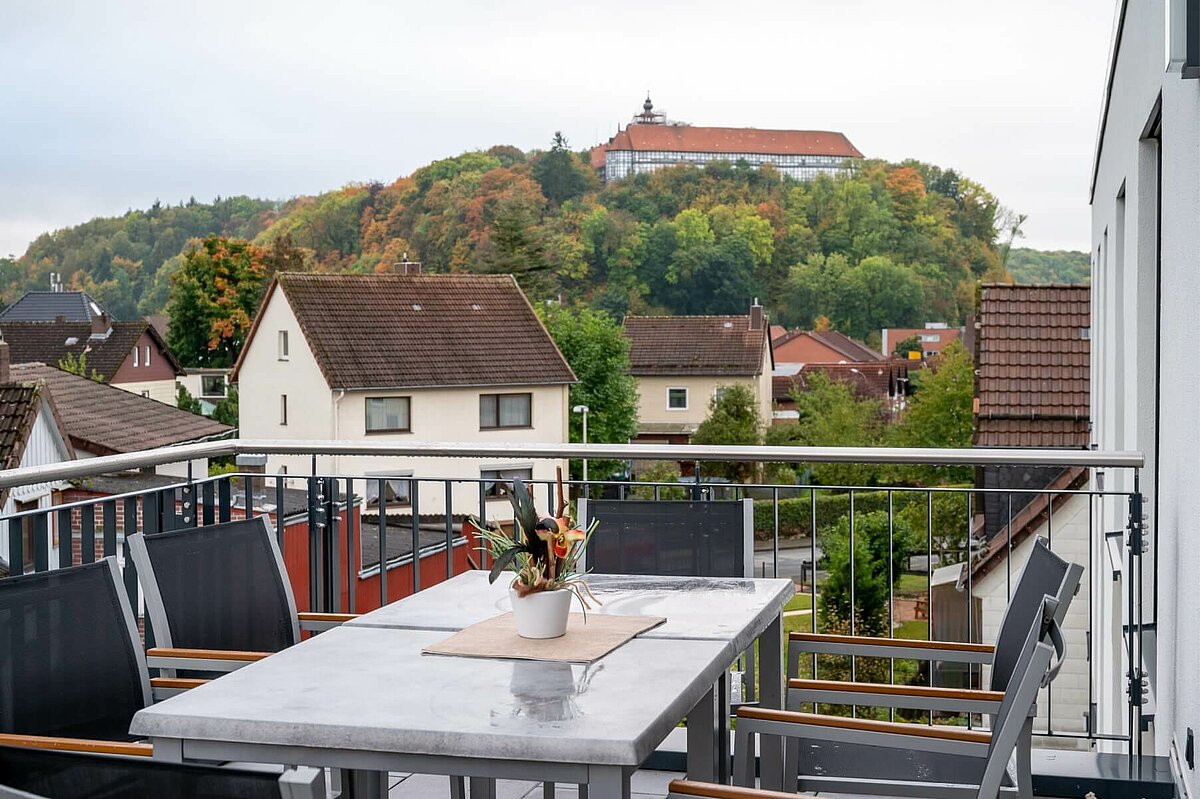 Schöne Aussicht vom Balkon des Altenheims "Am Sieberdamm" in Herzberg am Harz