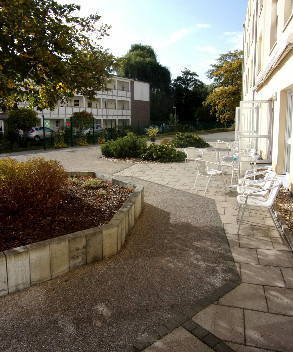 Terrasse des Pflegeheims "Kurler Busch" in Dortmund