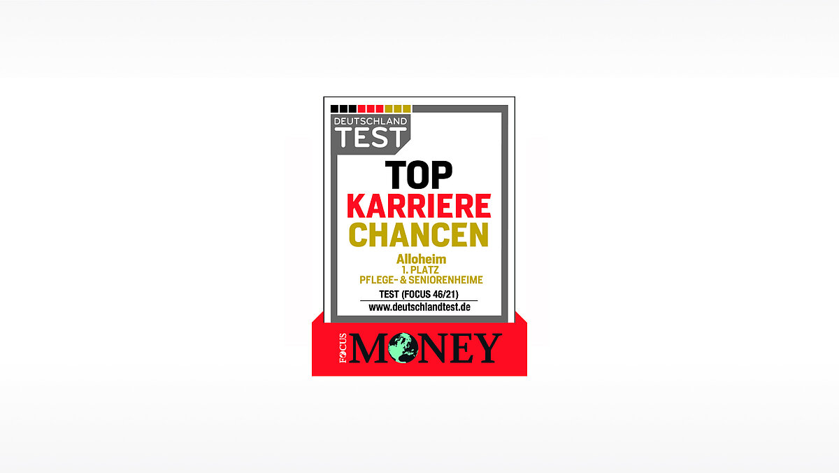 Focus Money Deutschland Test-Siegel: Alloheim auf Platz 1 der Top-Karrierechancen