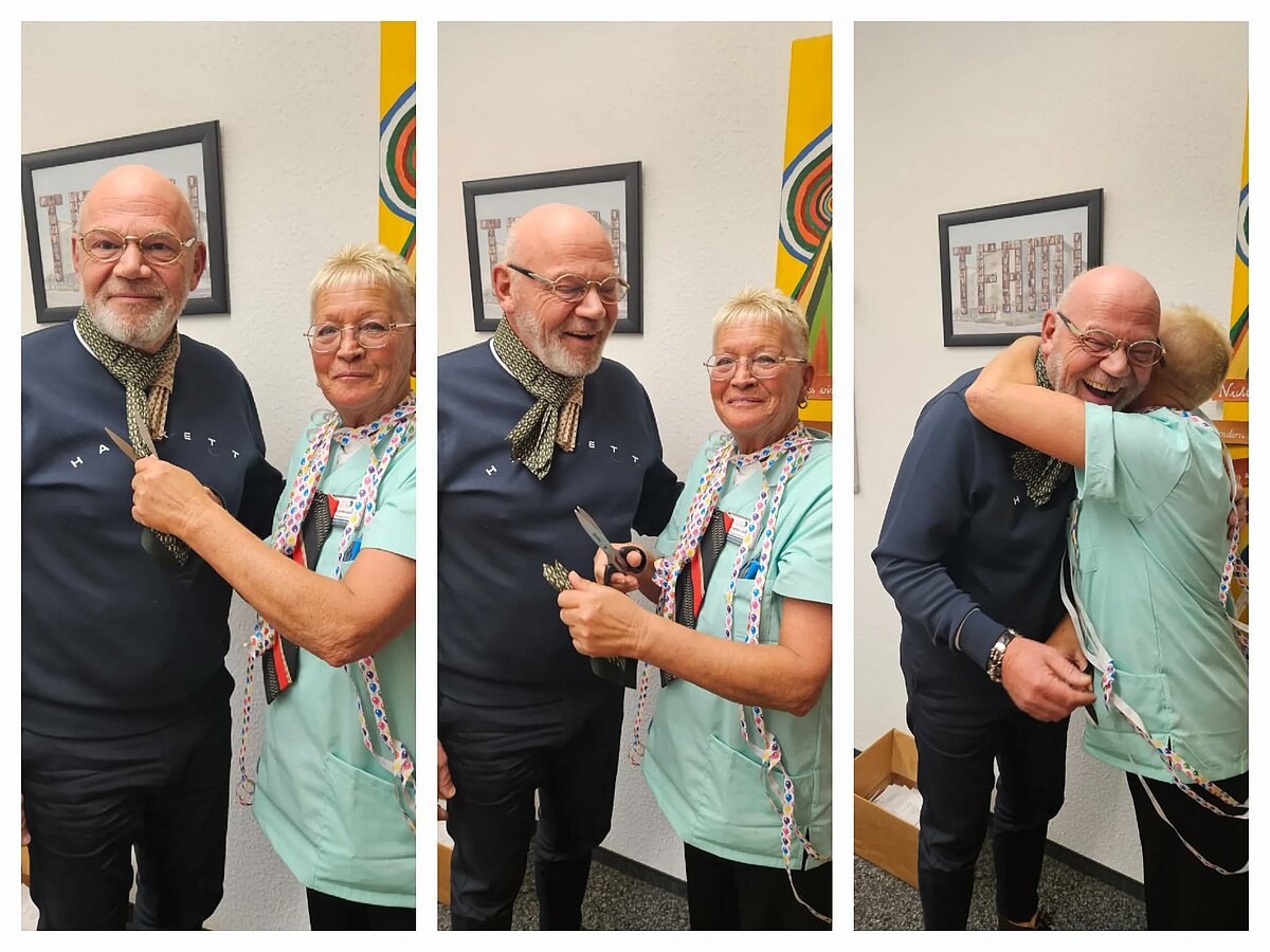 Krawatte wird abgeschnitten