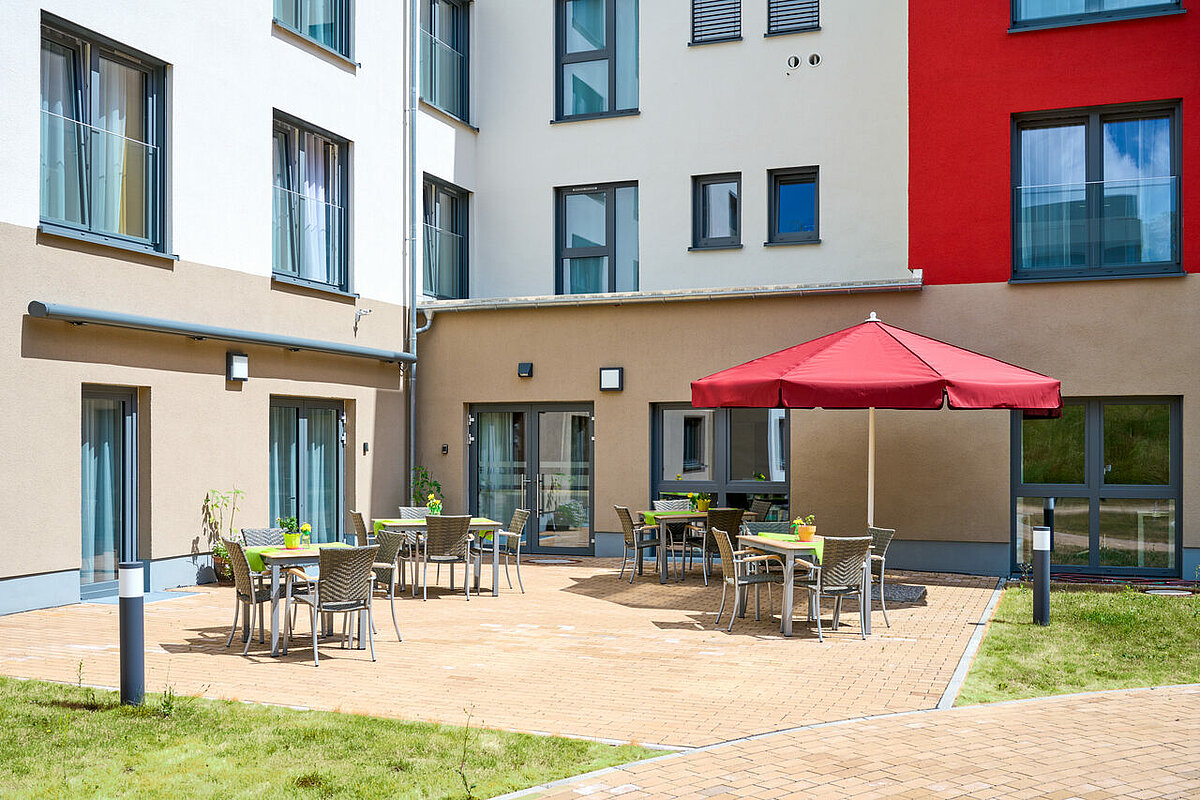 Terrasse des Seniorenheims Am Beckerturm in St. Ingbert