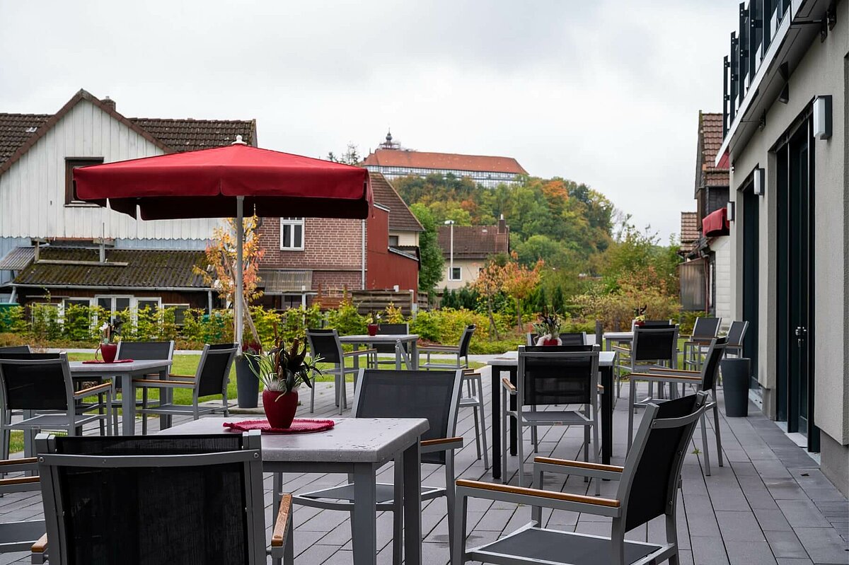 Schöne Aussicht von der Terrasse des Altenheims "Am Sieberdamm" in Herzberg am Harz