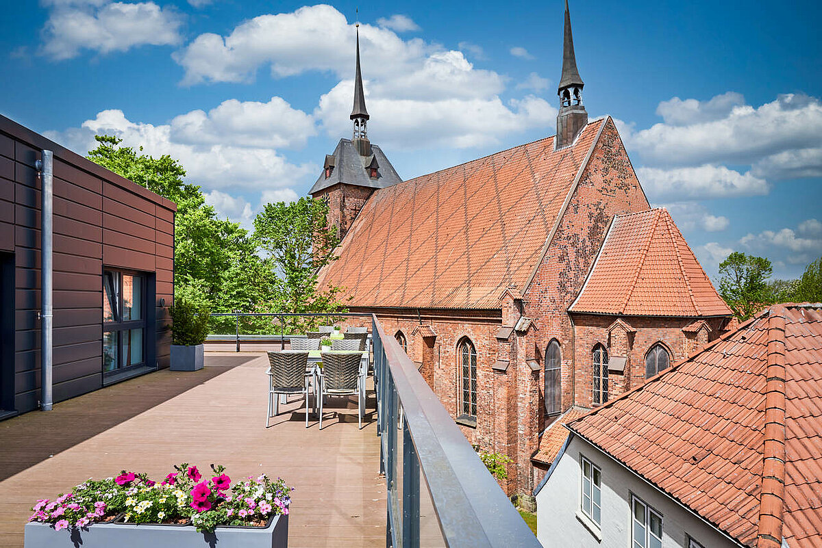 Aussicht auf der Dachterasse der Senioren-Residenz Rendsburg