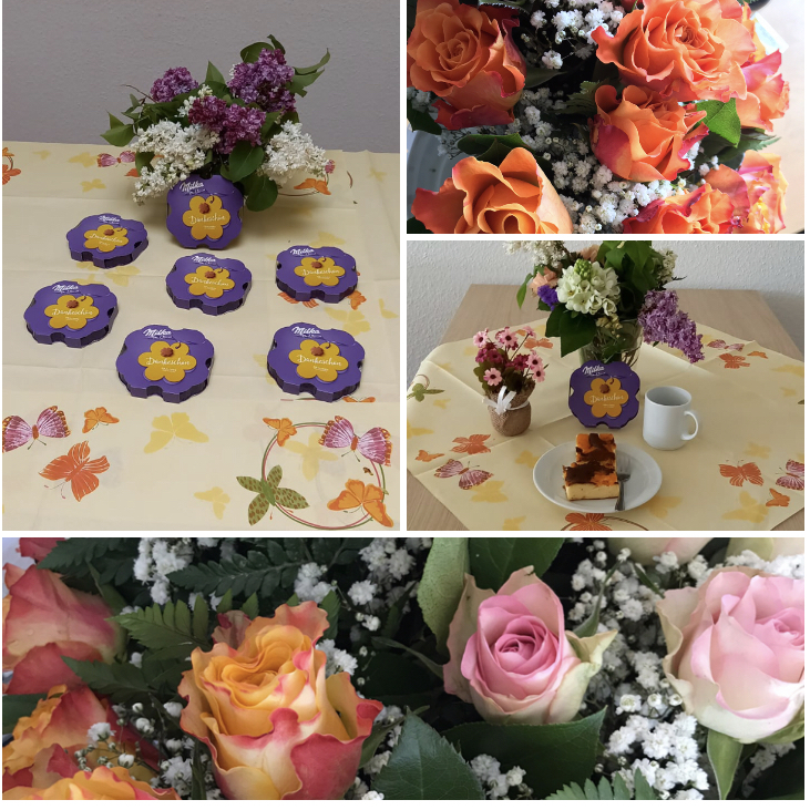 Blumen und Schokolade als Geschenk für die Mütter im Pflegezentrum "Am Westfalentor" in Dortmund