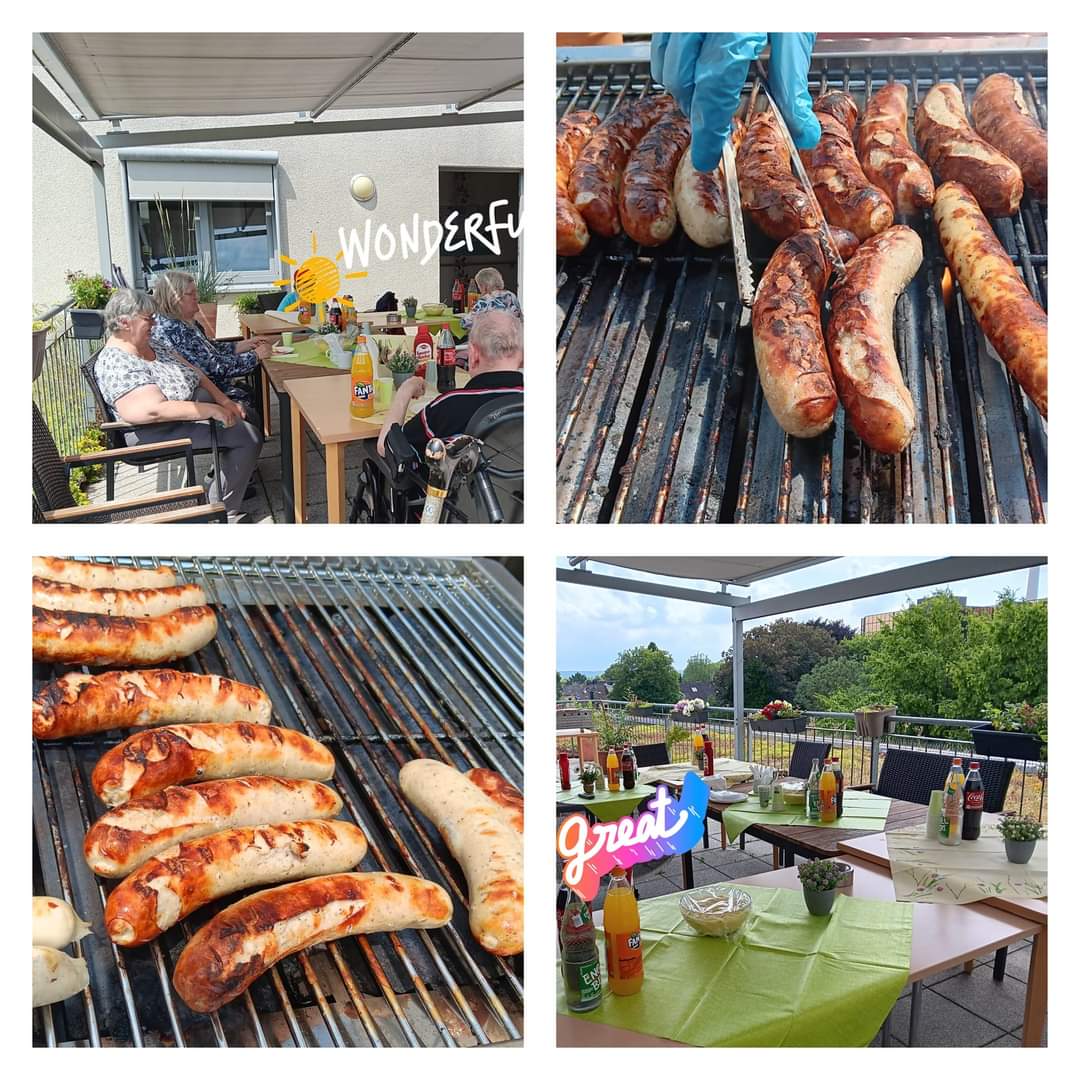 Grillnachmittag mit Bewohnern auf unserer Dachterrasse