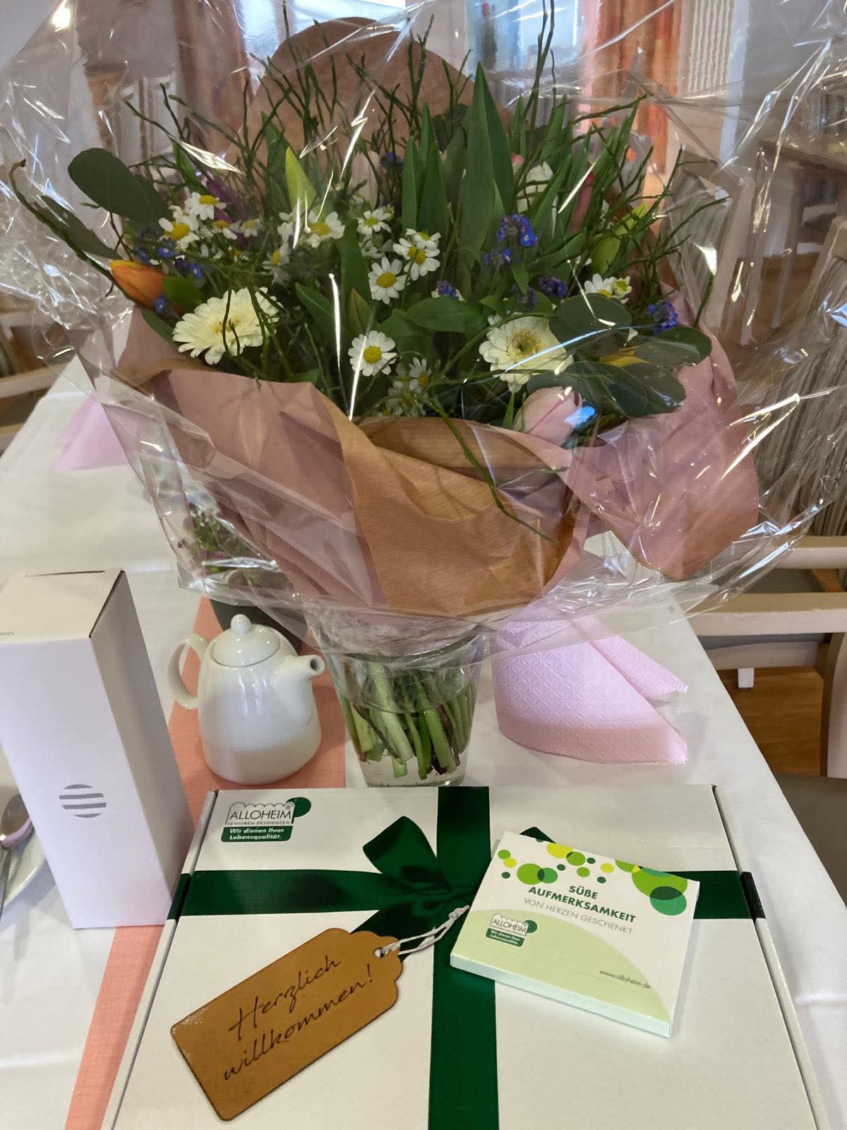 Blumenstrauß für neue Mitarbeiterin