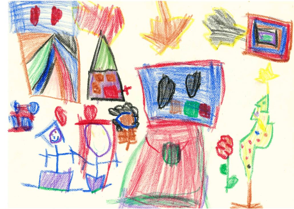 Zeichnung eines Kindes im Rahmen der Wichtelaktion 2021